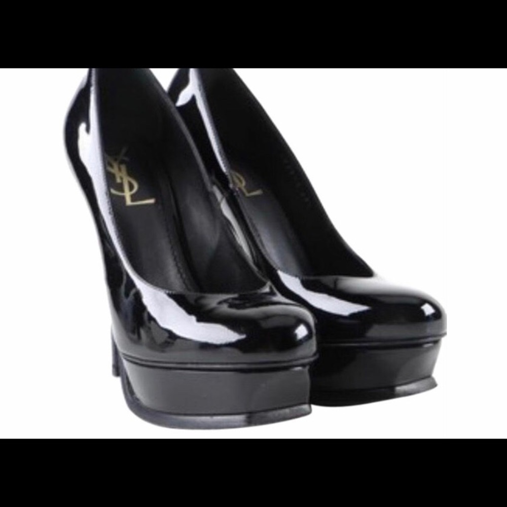 ❌SOLD❌YSL TRIBUTE BLACK PATENT LEATHER PLATFORM PUMPS